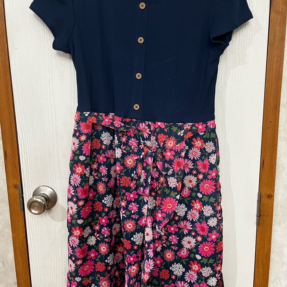 Wonder Nation Blue and White Peplum Sundress Casual